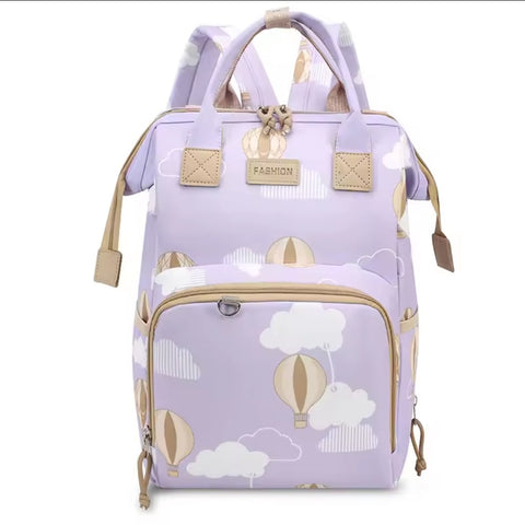 Waterproof Diaper Backpack - Purple Rainbow