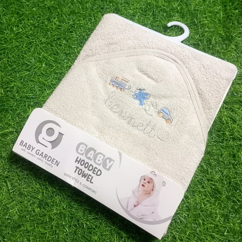 Baby Hooded Towel -  Baby Garden - Design 3