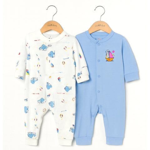 2 Piece Sleep Suits - Blue Fish