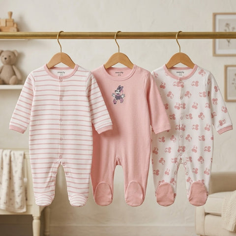 Pack of 3 Sleep Suits - Pink