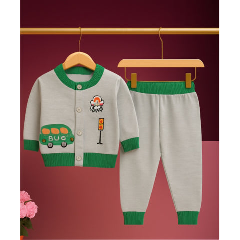 Woolen - Shirt & Trouser - Green Car