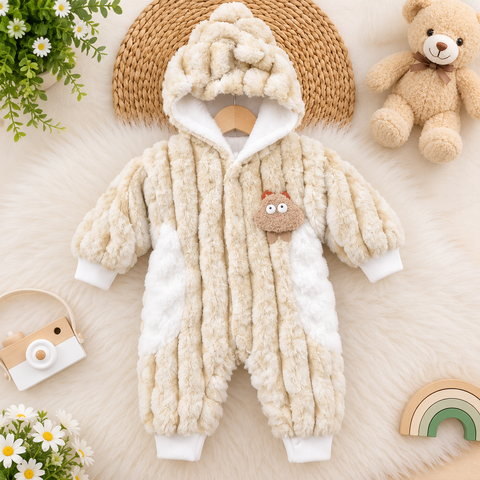 Hooded Baby Romper - Hi Kids -  Skin