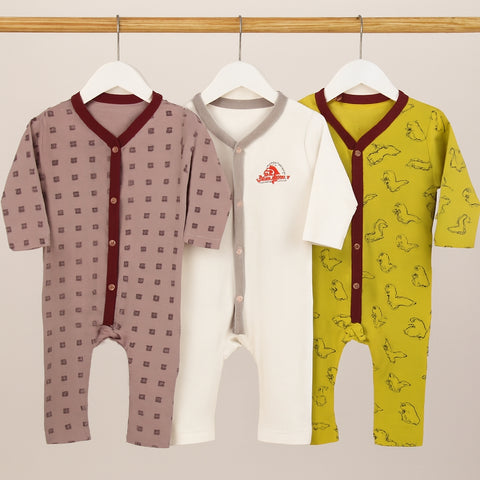 Pack of 3 Baby Rompers - 25 - Design 6