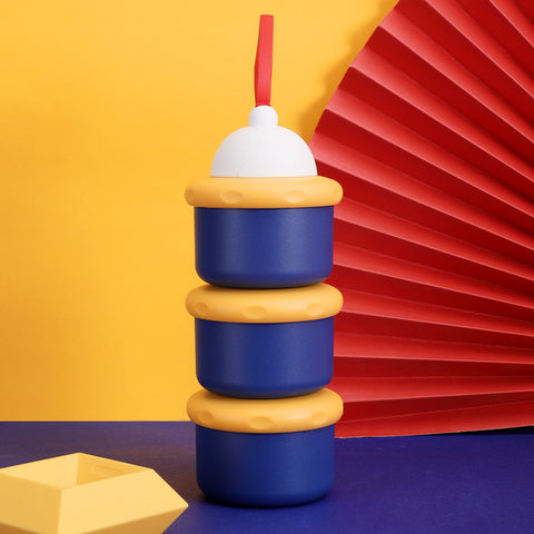 3-Layer Multi-Color Milk Powder Container - Blue