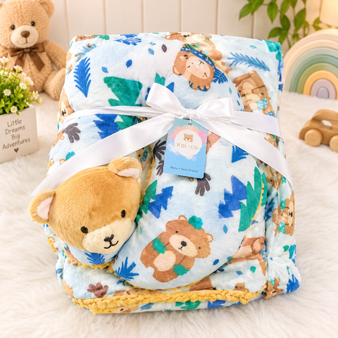 Imported Super Soft Baby Blanket with Neck Pillow