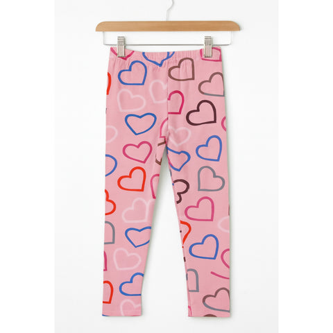 Velvet Tights Pink Hearts
