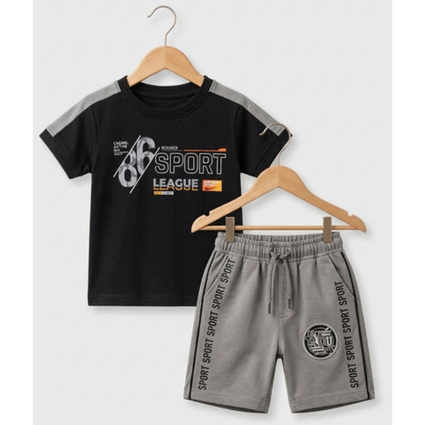 T.Shirt & Short - Black - Sport League
