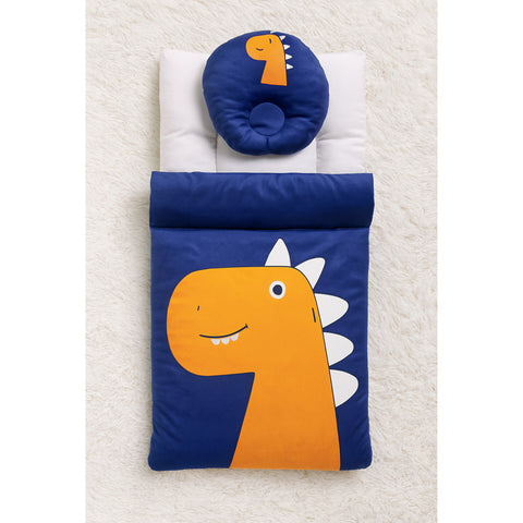 Velvet Carry Nest with Pillow - Giraffe Blue