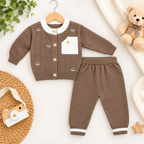 Imported - Woolen Suit - Brown Smiley