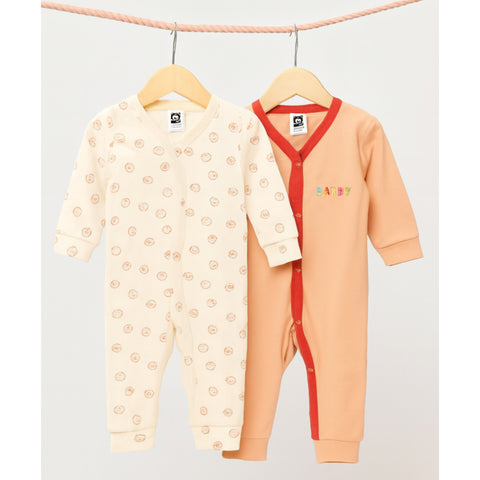 SB - Pack of 2 Rompers -  Orange