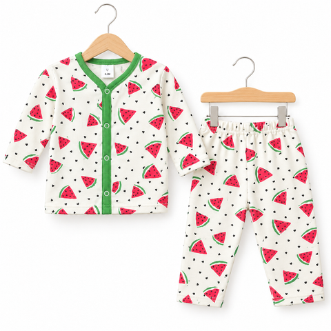 Winter - Fleece Night Suit - Design 26 - Watermelon