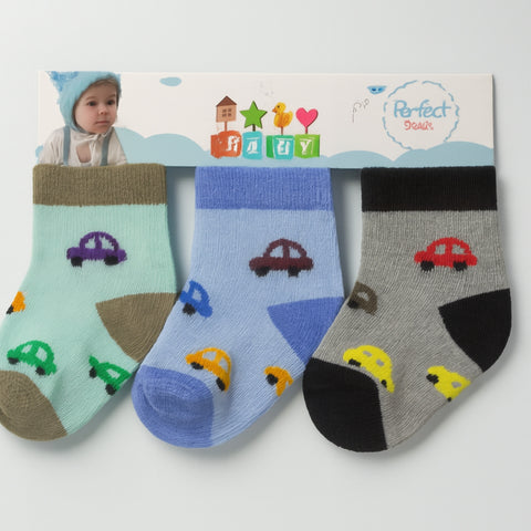Pair of 3 Socks - Mini Cars - D1