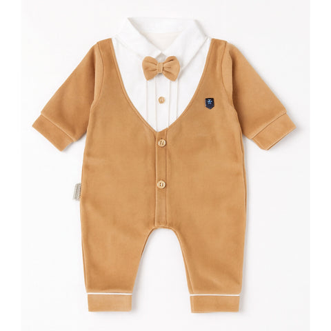 Winter - Baby Romper - Brown Bow