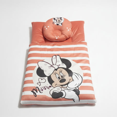 Velvet Carry Nest with Pillow - Minnie Peach