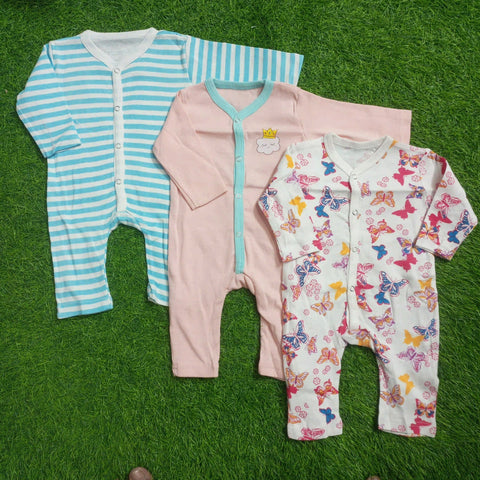 Pack of 3 Baby Rompers - 25 - Design 8