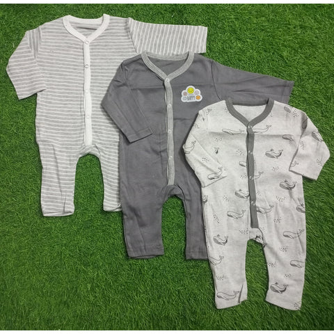 Pack of 3 Baby Rompers - 25 - Design 4