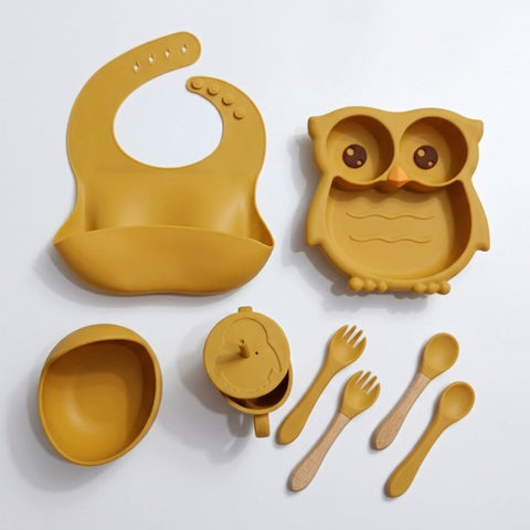 8 Pieces - Silicon Feeding Set - Yellow