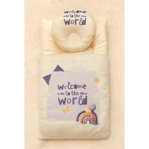 Velvet Carry Nest with Pillow - Welcome to the World