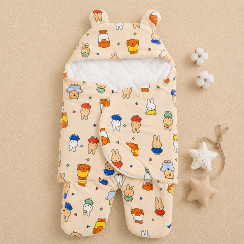 Plush Fleece Baby Swaddling Blanket with Legs