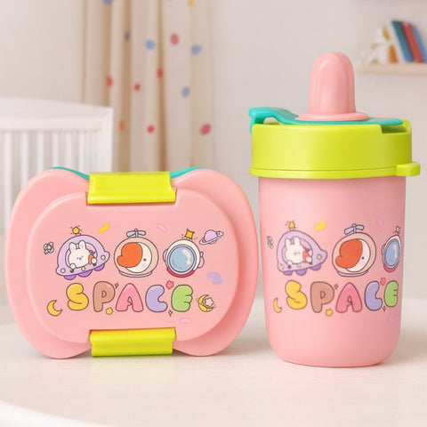 Lunch Box & Water Bottle - Pink