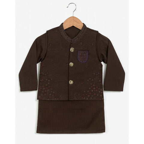 3 Pieces - Kameez Shalwar with Embroidered Waistcoat - K13