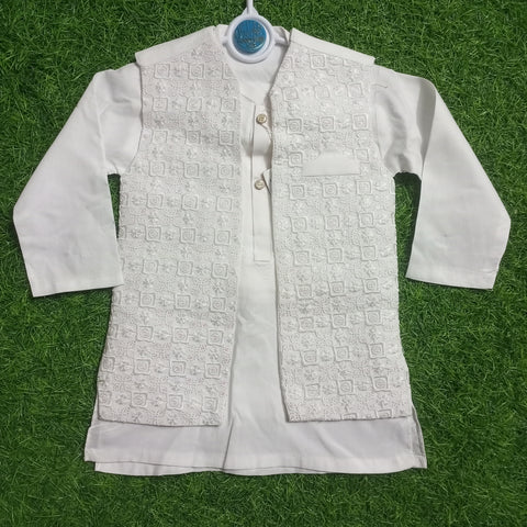 Kameez Shalwar with Embroidered Long Waistcoat - K16