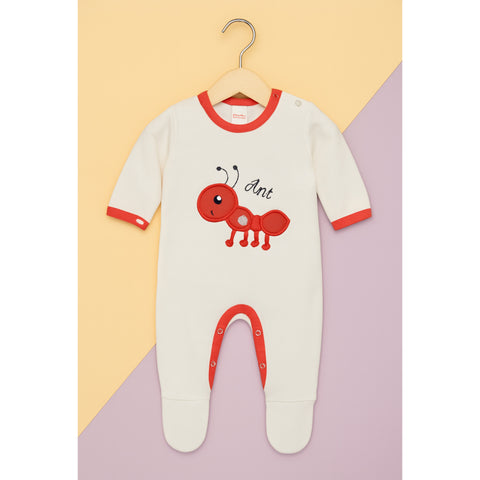 Fleece Baby Romper - Cartoon - White