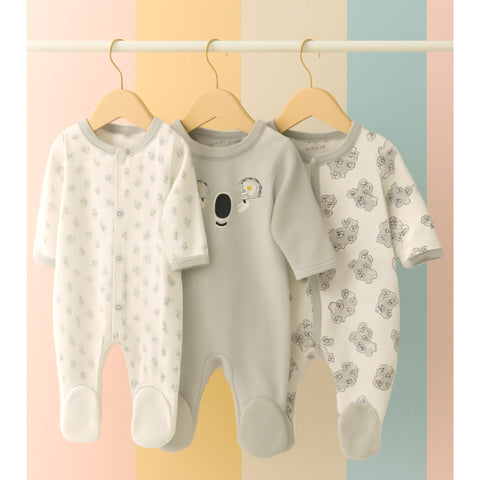 Pack of 3 Sleep Suits - Gray - SBP22