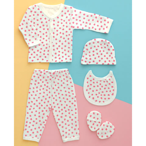 5 Pieces Baby Gift Set - Red Hearts