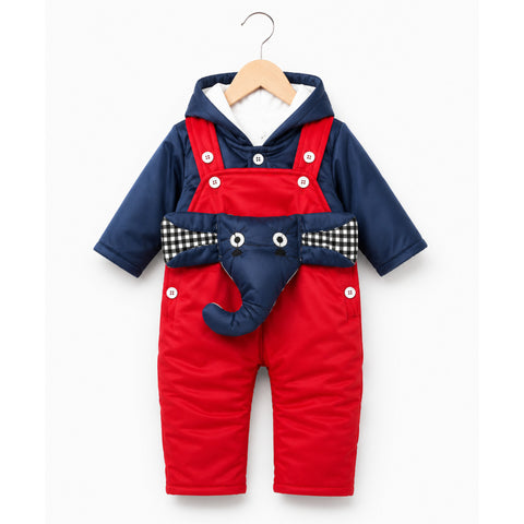 Winter - Baby Romper - Elephant Red