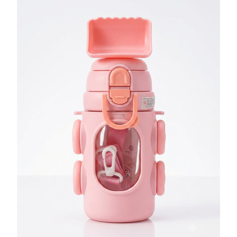 Cartoon Bottle with Straw -  650ML