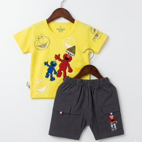 T.Shirt & Short - Cartoon - Yellow