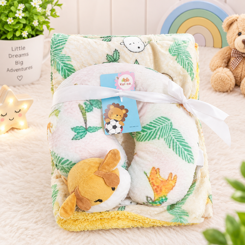 Imported Super Soft Baby Blanket with Neck Pillow