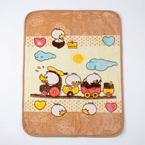 Baby Blanket - Light  Brown - Cartoon