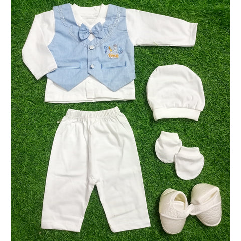 Newborn Baby 5 Pieces Gift Set - Play Time Light Blue