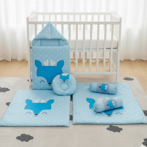 Velvet Baby Bedding Set - Blue