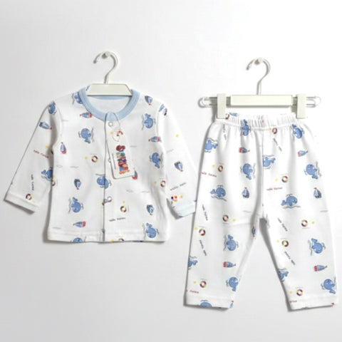 Premium Night Suits - Design 26 - Blue Ships