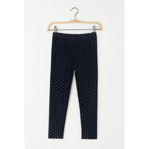 Velvet Tights Blue Dots