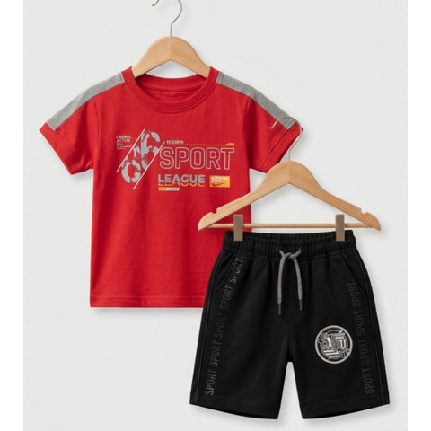 T.Shirt & Short - Red - Sport League