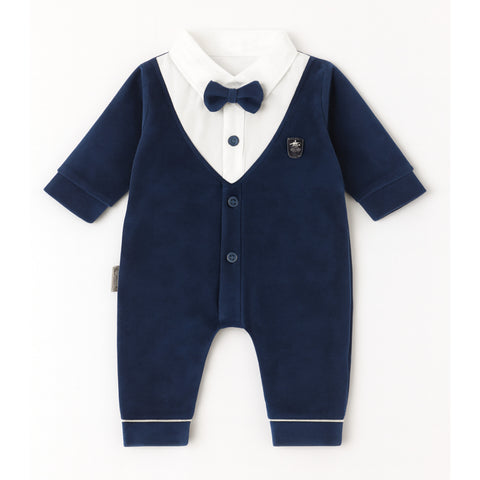 Winter - Baby Romper - Blue Bow
