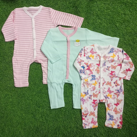 Pack of 3 Baby Rompers - 25 - Design 5