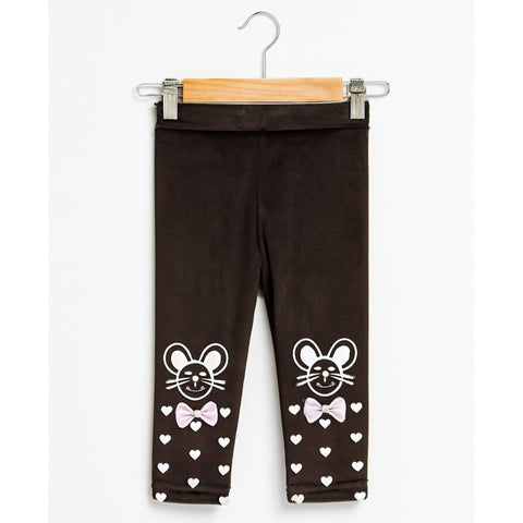 Girls Tight - Mickey & Hearts - Brown