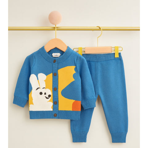 2 Pieces - Sweater Suit - Blue Cartoon