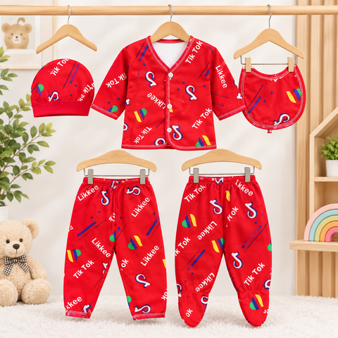 5 Pieces Baby Gift Set - Red