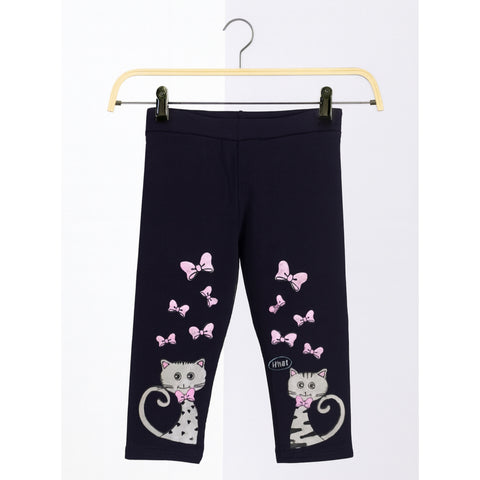 Girls Tight - Cat & Bow - Blue