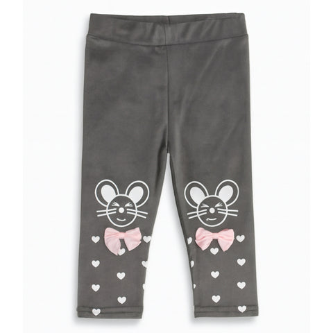 Girls Tight - Mickey & Hearts - Gray