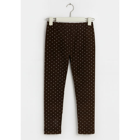 Velvet Tights Brown Dots
