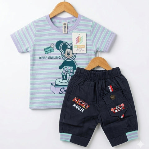 T.Shirt & Nicker - Blue - Mickey