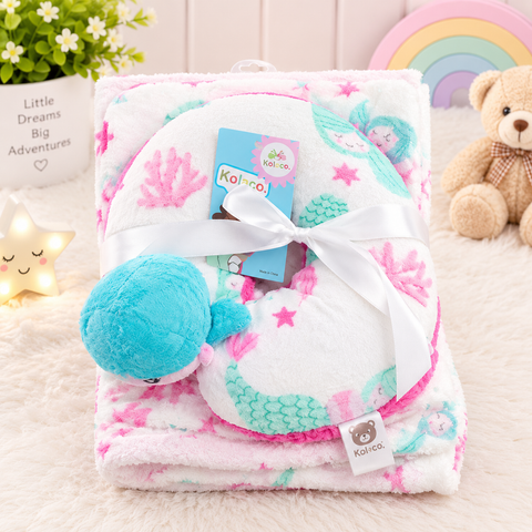Imported Super Soft Baby Blanket with Neck Pillow