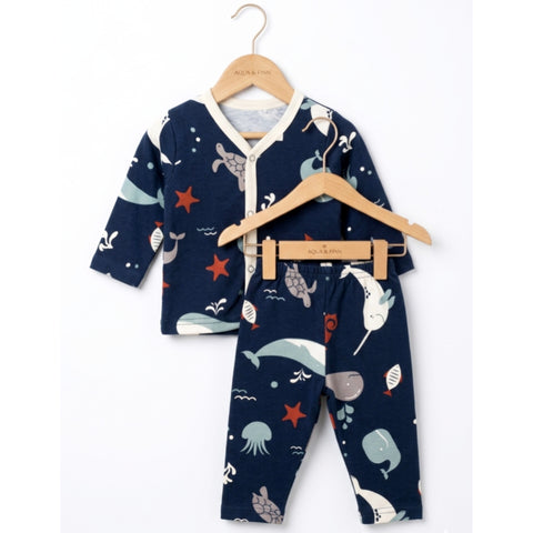 Summer Night Suit - Design 26 - Blue Dolphin